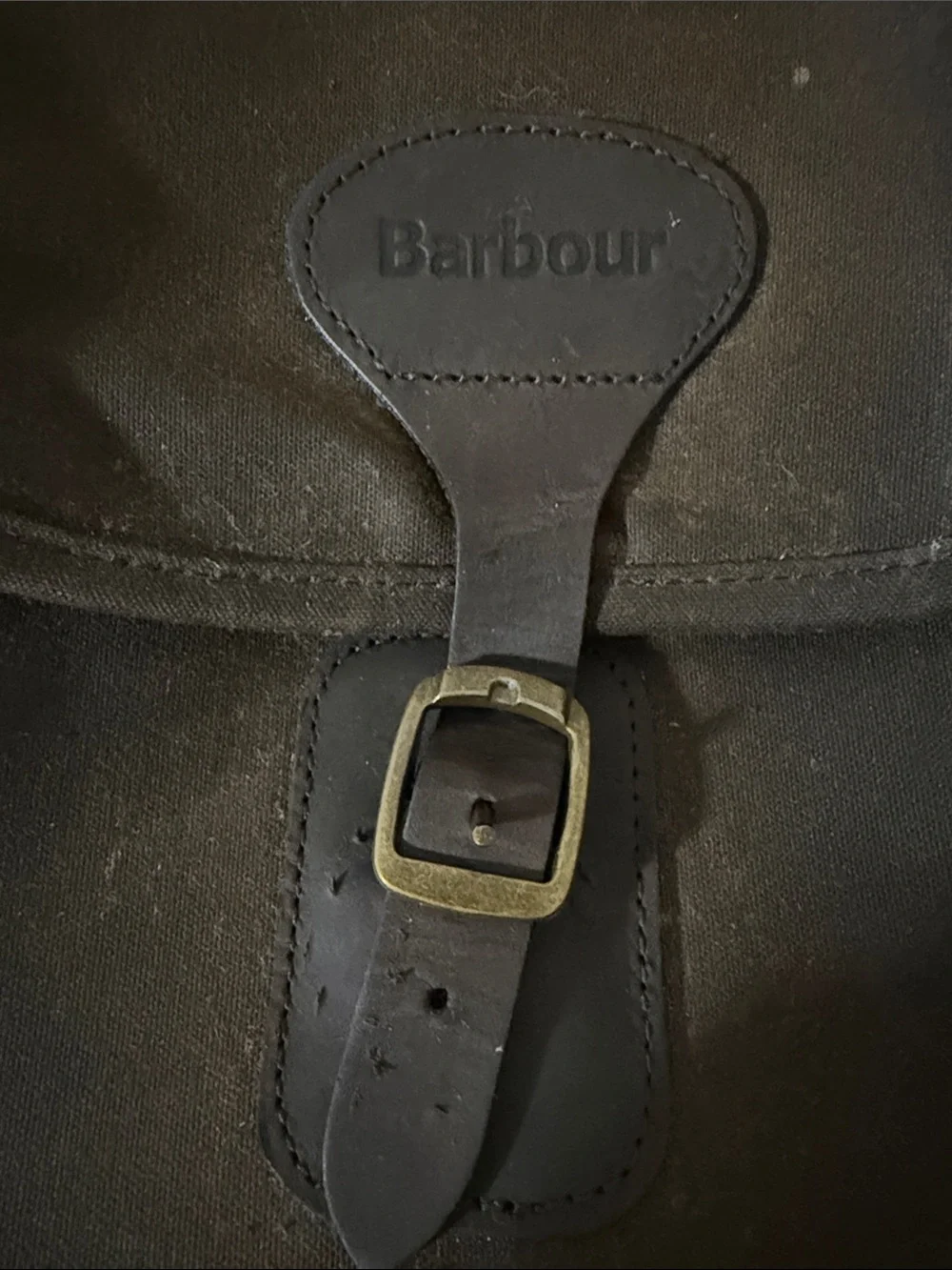 Barbour Dark Brown Waxed Cartridge Bag